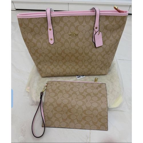 Quality Elegant Women’s Extra-Large Monogram Tote Bag Set with Matching Clutch – Elegant Shoulder Handbag, Ladies Female Office/Travel Bags