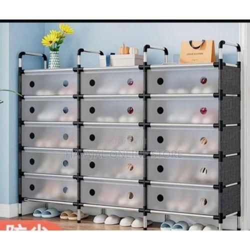 6 Transparent Dust Proof Shoe Rack Organizer With Cover