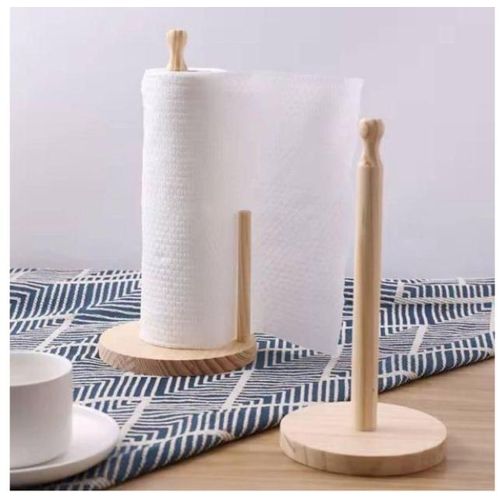 1pc Wooden Standing Paper Towel Holder