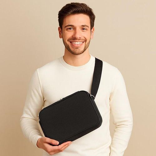 2026 NEWLY ARRIVED Crossbody Bag, Leather Large Capacity Crossbody Bag, Checker Patterns Casual Business PU Leather Men's Messenger Bag, Crossbag, Shoulder bag - Men Quality Leather Bag Cross Bag, Large Capacity Men Crossbag