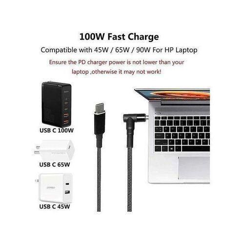 Usb-C PD 100W 18.5-20V Cable For H p Laptops (Blue Pin) (Blue mouth