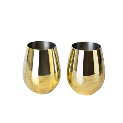 Electroplated Gold Glass Cup- 6 Pieces
