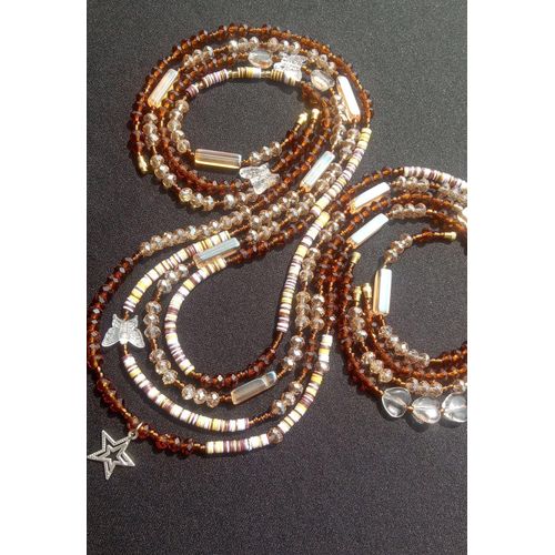 3 in 1 brown glow in the dark waistbeads