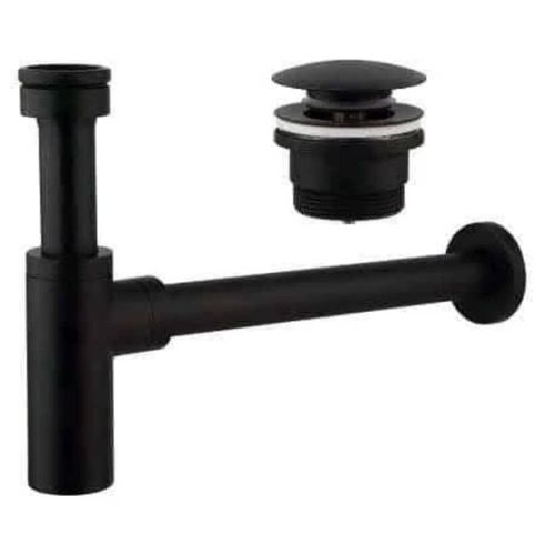 Black Sink/Countertop Basin Waste Drain Complete Kit Bottle Trap