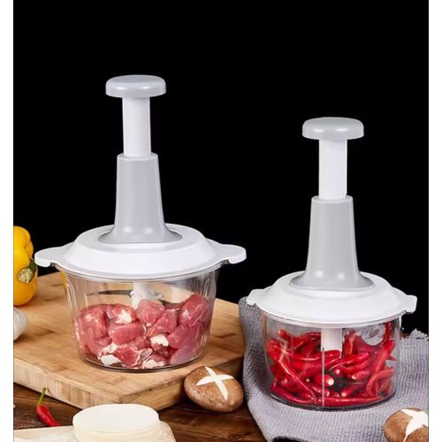 Manual Food Chopper & Meat Mincer – Multi-Function Hand Press Vegetable, Pepper, Garlic & Meat Processor