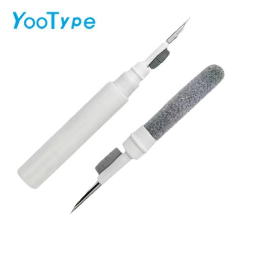 3in1 Earphone Cleaning Pen, Cleaning Tool Brush, for Earbuds, Earphones, Charging Case, Keyboard, Phone, Speaker, Compact Lightweight, White