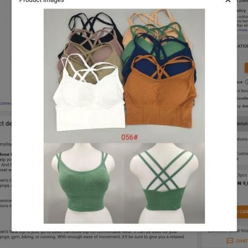 3pcs Ladies Singlet Top - Padded