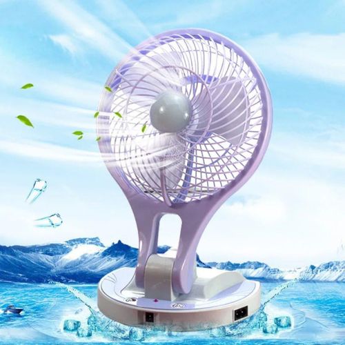 Rechargeable LED Table Fan – Portable Mini Desktop Cooling Fan