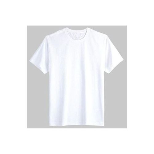 Men's Plain Round Neck T-Shirt- White