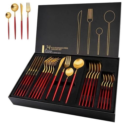 24-piece stainless steel cutlery set