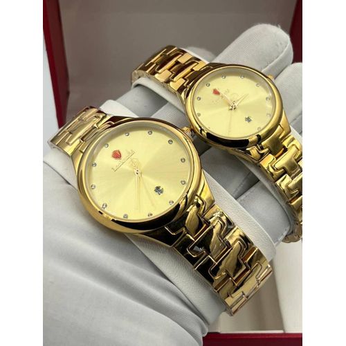 Luxury Brand Gold Chain Wrist Watch For Couple