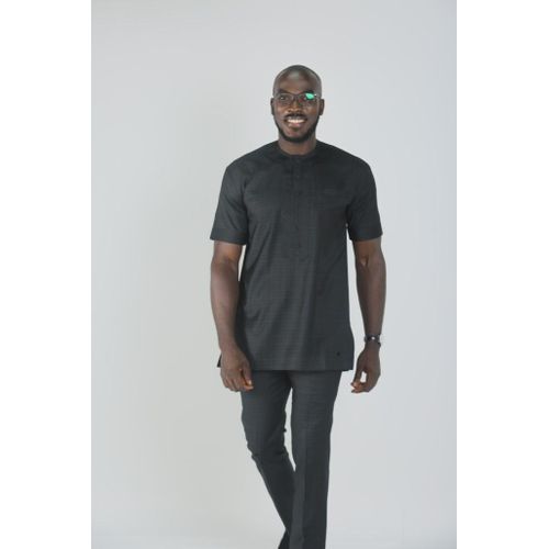 Men's Black Check Wool Blend Senator Wear MSW-9419