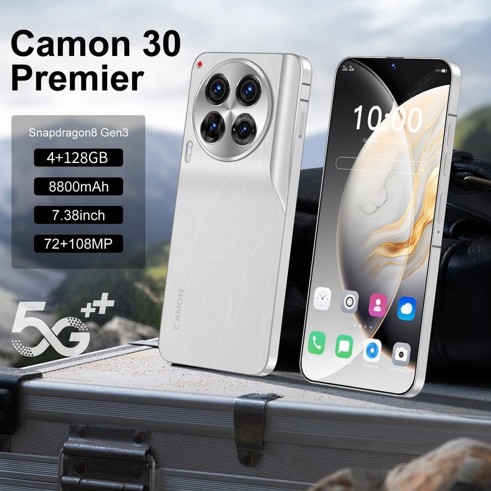 Camon Local Stock-Camon 30 Premier 5G ,7.38-inch FHD+ 2400x3200 full-screen display,Snapdragon 8 Gen3,4GB +128GB expandable memory,108MP + 72MP high-definition cameras,8800mAh large battery,Android 14 Android smartphone - White