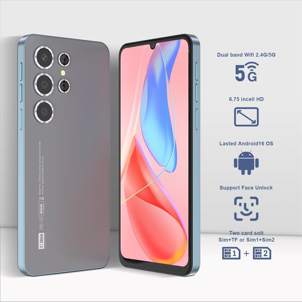 C Idea 6.7 Inches Smartphone,with android10 snapdragon processor,720*1600incell dual Sim 8+64GB