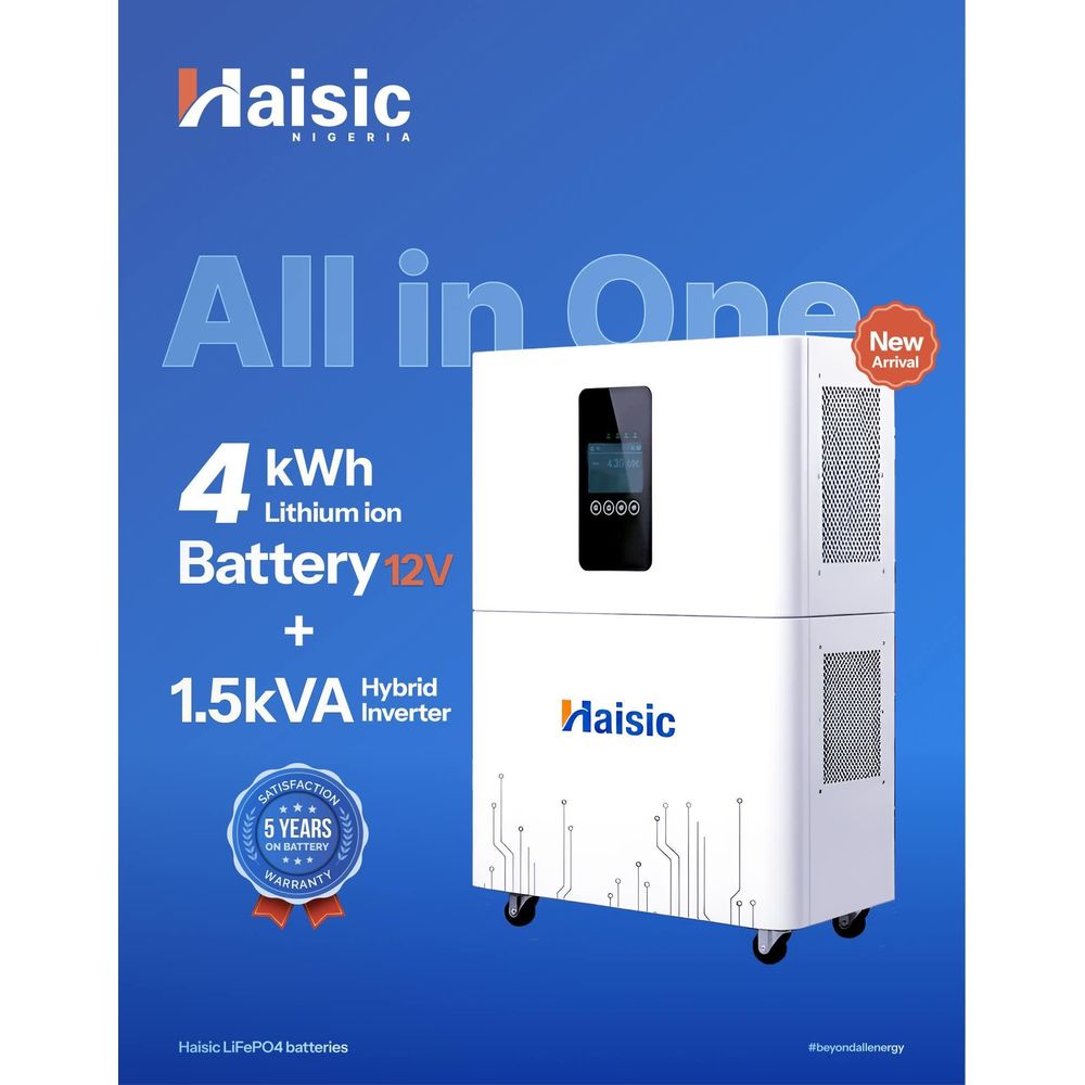 Haisic 4kwh lithium battery + 1.5kva hybrid inverter All in one Solar Generator Energy power station System for fridge / freezer