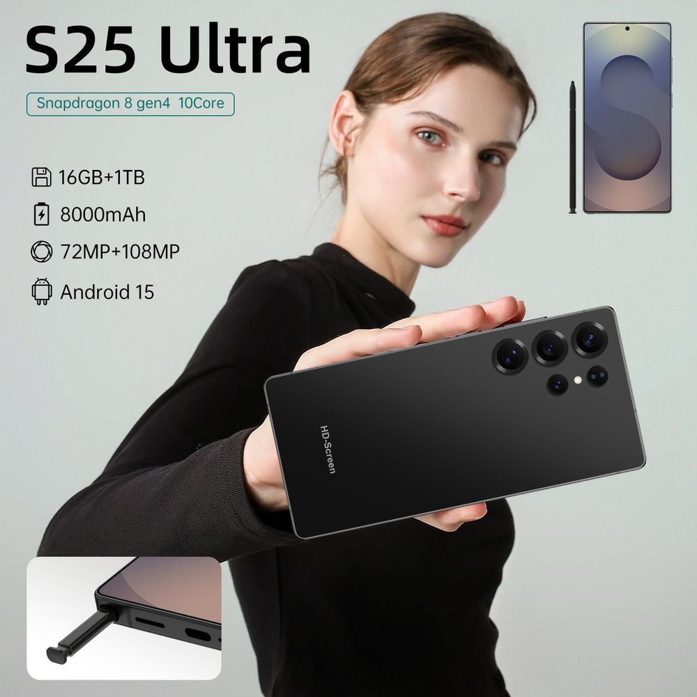 Doogee Local Stock-S25 Ultra,6GB RAM + 128GB ROM,8000mAh ultra-long battery life,7.3-inch punch-hole display,Rear 108MP + Front 72MP,Screen fingerprint + face unlock,Dual SIM + TF card expansion, Global 5G LTE smart phone, Black