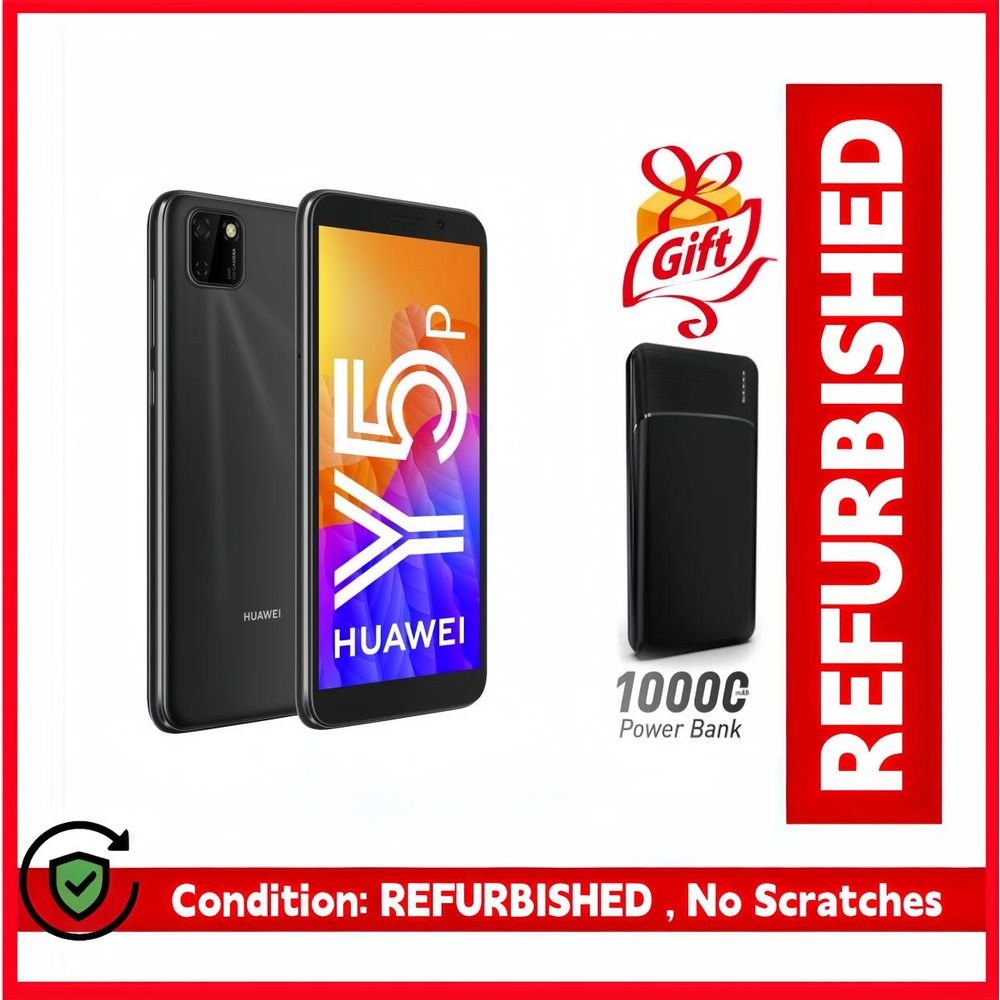 Huawei Y5P 2020  Black 4GB 64GB  5.45" HD+ Display  3020mAh Battery  8MP Rear Camera  Face Unlock  Dual SIM