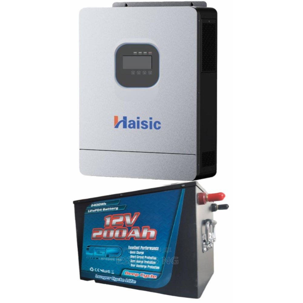 Haisic 1.5kva Hybrid inverter and 2.4kwh 200A Lithium battery