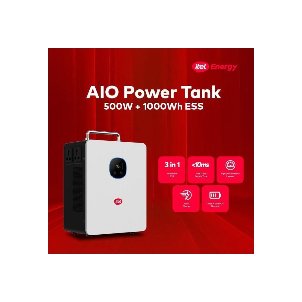 itel ITEL. Energy 500W Inverter Power Tank + 1kWh LifePo4 Battery All-in-One Solar Power System