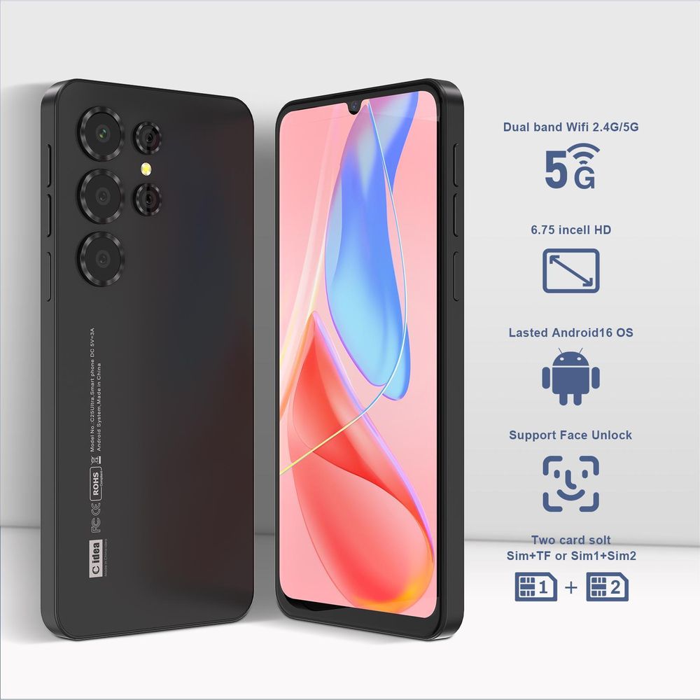 C Idea 6.7 Inches  8+64GB Smartphone,with android10 snapdragon processor,720*1600incell dual Sim