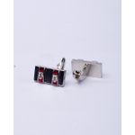 product_image_name-PABANI-Red & Black Rectangular Metal Cufflinks-1