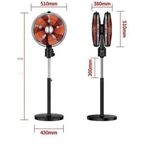 360-degree rotating double-head electric standing fan