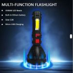 product_image_name-Generic-High Quality Emergency Camping Strong Light Rechargeable Waterproof Black Led Flashlight 4 Core Torch Light - Multifunctional Siper Bright Security Indoor Outdoor Torches Flashlight-2