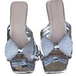 product_image_name-Fashion-Silver Bow-Decor Round Toes Kitten Heels Mule - Women's Party Shoes-1