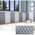 product_image_name-Generic-5pcs Grey + 5pcs white Anti-collision wall stickers for soft bedside decoration, creative soft headboard decoration, thickened and impact-resistant, can be cut -1