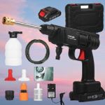 product_image_name-Generic-High Pressure Washer With 2 Rechargeable 48V Batteries, Cordless High Pressure Washer Gun Multi Cleaning Works Like Car & Bike Washing, Gardening & Home Cleaning Works Such  Floor,  Tiles,window Glass & Nets And Fence Cleaning With Hard Carry Case-4