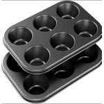 Clo Six-hole Baking Tray, Round Cake Mold, Flat Muffin Cups, and Home Oven Baking Tools