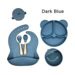 Baby Silicone Plate, Bib, Cup, Spoon- Suction Feeding Set