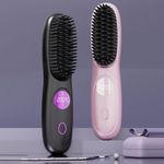 product_image_name-Avsty-Cordless Ceramic Heated Electric Wireless Hair Straightener,Portable LCD Hair Straightening Comb,USB Rechargeable Negative Ion Hot Comb Hair Brush,Black-5