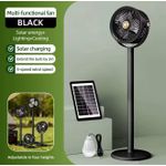 product_image_name-Home & Beyond-Solar Rechargeable Standing Fan With LED Light – 5 Speed Adjustable 4000mAh Battery -1