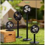 product_image_name-Home & Beyond-Solar Rechargeable Standing Fan With LED Light – 5 Speed Adjustable 4000mAh Battery -6