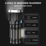 product_image_name-Generic-Ultra Bright Powerful Flashlight, LEDs Torchlight Searchlight, USB Rechargeable COB Floodlight, Flashlight Super Bright With COB Work Light, 4 Lighting Modes With USB Charging Cord, Battery Indicator Torchlight.-2