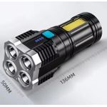 product_image_name-Generic-Ultra Bright Powerful Flashlight, LEDs Torchlight Searchlight, USB Rechargeable COB Floodlight, Flashlight Super Bright With COB Work Light, 4 Lighting Modes With USB Charging Cord, Battery Indicator Torchlight.-3