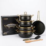 Generic DONNOR 11-Piece Die-Cast Granite Pot & Pan Set with Cooking Utensils - image 2