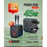 New Age Power Edge PD/USB 45W Fast Charger With Type-C to Type-C Cable