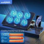 Cooler Laptop cooler/stand with phone holder/ ambient light/ six powerful noiseless fans - image 2