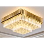 Elegant Modern Crystal LED Ceiling Chandelier – Luxury Square Multi-Layer Pendant Light