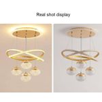 Generic ESCLIGHTING 3-Light Luxury Crystal Basket Pendant Chandelier - Gold - image 2