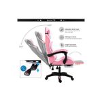 Generic PINK Computer Racing Gaming Ergonomic Chair + Footrest - image 2