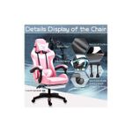 Generic PINK Computer Racing Gaming Ergonomic Chair + Footrest - image 3