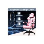 Generic PINK Computer Racing Gaming Ergonomic Chair + Footrest - image 4