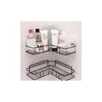 Punch-Free Storage Corner Rack Shelf Towel Hanger Hook 1pc