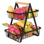 product_image_name-Generic-Double Tier Kitchen Fruit And Vegetables Basket - Rack-2