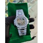 Fashion P P Nautilus Skeleton Dial Frosted Silver Automatic Watch - image 4
