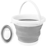 product_image_name-Generic-Collapsible Bucket with Handle 10L(2.6 Gallon), Portable Mop Bucket for Cleaning, Silicone Ice Buckets for Outdoor Camping Fishing Car Washing Household Cleaning Supplies, Large Plastic Wash Basin Tub-1