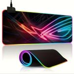 Generic Neon Rgb Gaming Mouse Pad – Extended Led Desk Mat With Anti-slip Base